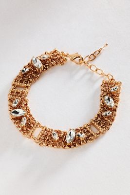 By Anthropologie Crystal Chainmail Bracelet