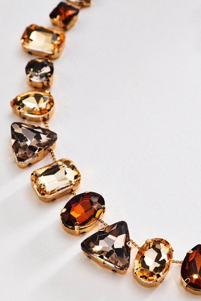 By Anthropologie Glam Crystal Necklace #1