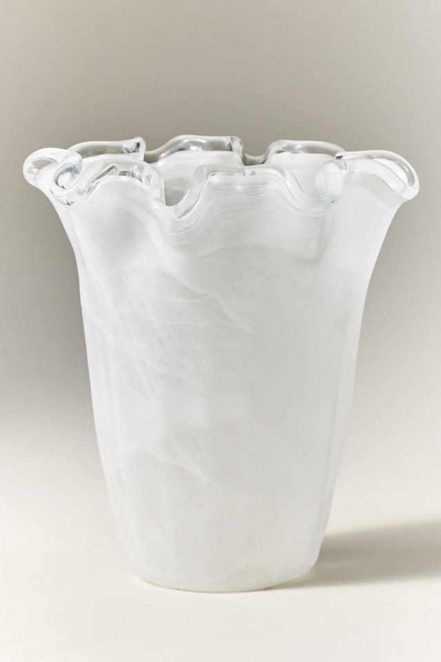 Vietri Onda Italian Glass Ruffle Vase #1