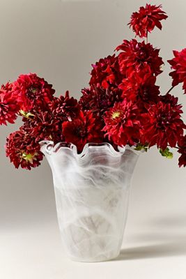 Vietri Onda Italian Glass Ruffle Vase