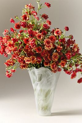 Vietri Onda Italian Glass Ruffle Vase