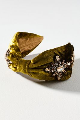 By Anthropologie Velvet Encrusted Headband