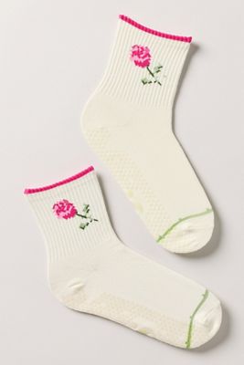 Stems Rose Grip Crew Socks