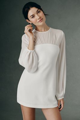 Endless Rose Chiffon Crepe Puff Sleeve Mini Dress