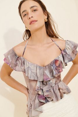 Zemeta Lost & Found Carousel Chiffon Blouse