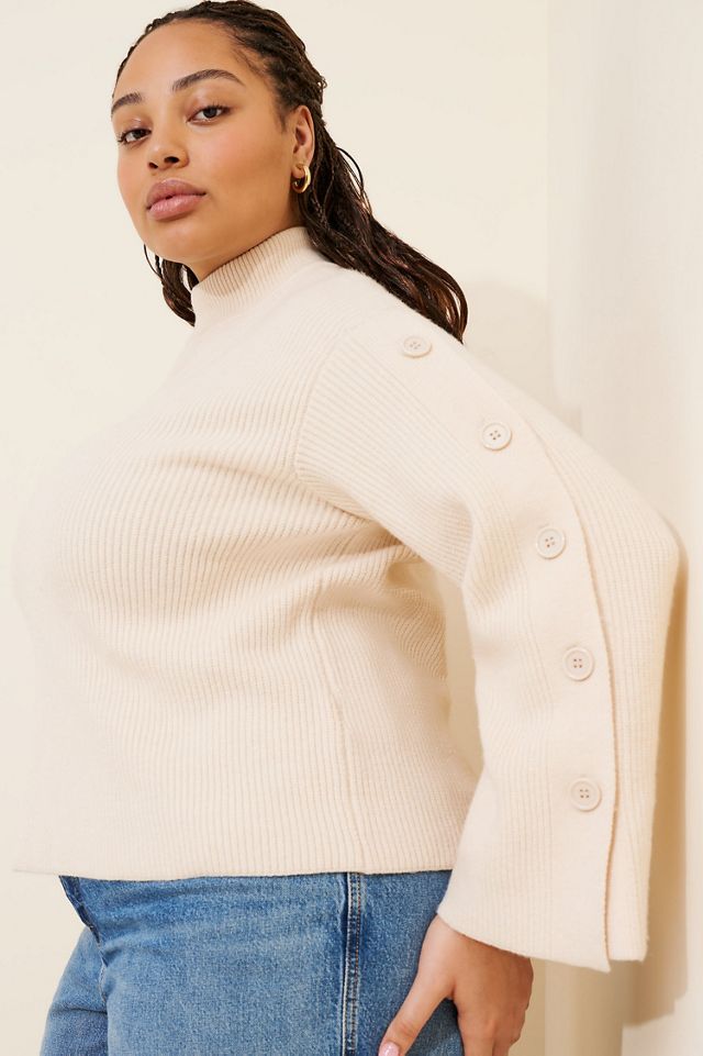 Eloquii Button Sleeve Sweater #2