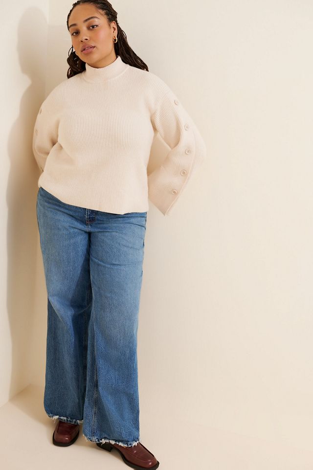 Eloquii Button Sleeve Sweater #3