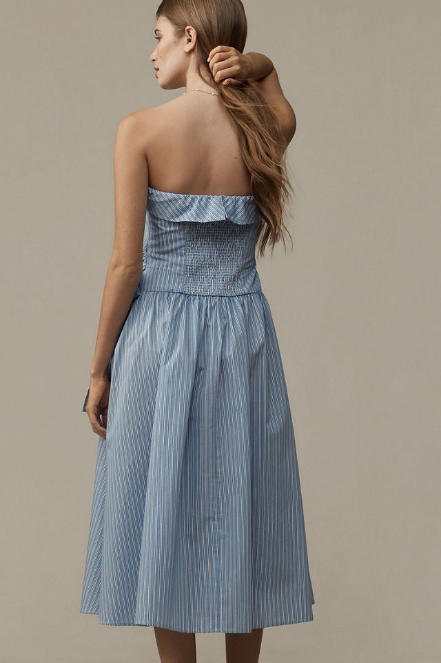 Mare Mare Strapless Shirting Midi Dress #1