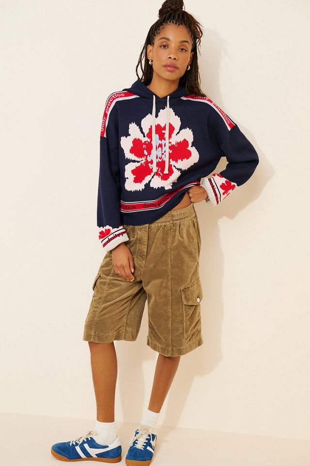 Daily Practice by Anthropologie Hooded Graphic Varsity Top #2