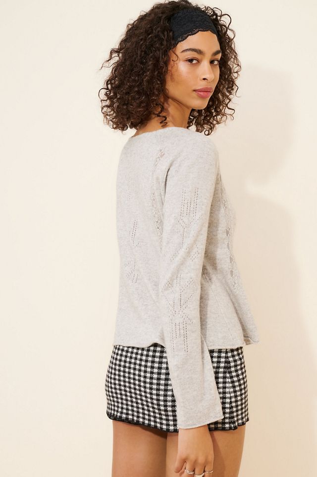 Wool Cashmere Tie-Neck Sweater #1