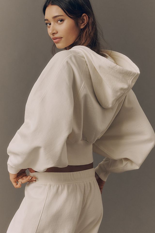 Daily Practice by Anthropologie Washed to Shore Cotton Cropped Sweatshirt #1