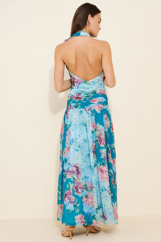BHLDN Floral Halter Maxi Dress #1