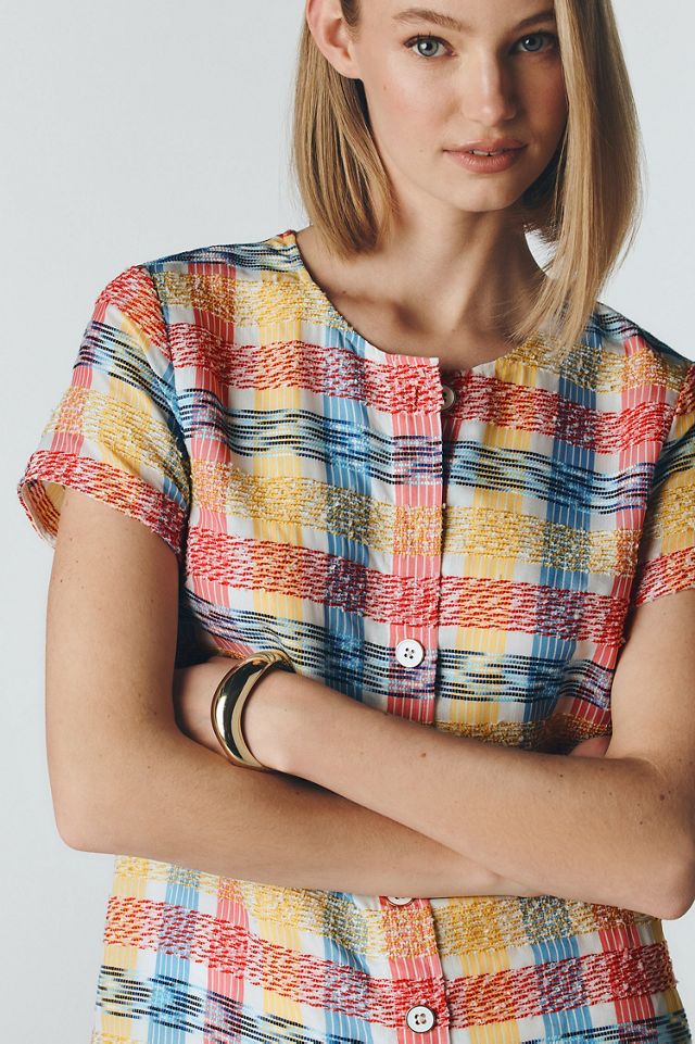 Maeve Plaid Buttondown Shift Dress #2