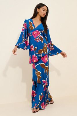 Atsu Bell Sleeve Tiered Maxi Dress