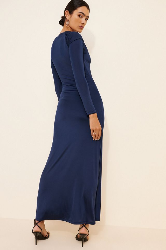Sunday Market Asymmetric Twist Cape Maxi Dress #1