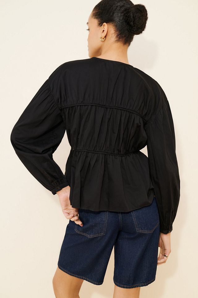 Modern Citizen Hira Cotton Tie Front Blouse #1