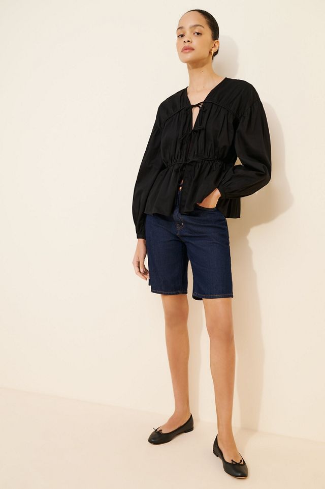 Modern Citizen Hira Cotton Tie Front Blouse #3
