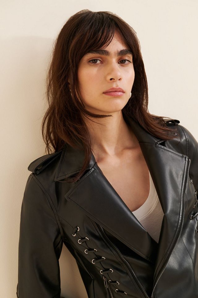 Line + Dot Birch Faux Leather Moto Jacket #3