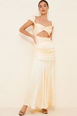 BHLDN Rouched Cutout Maxi Dress