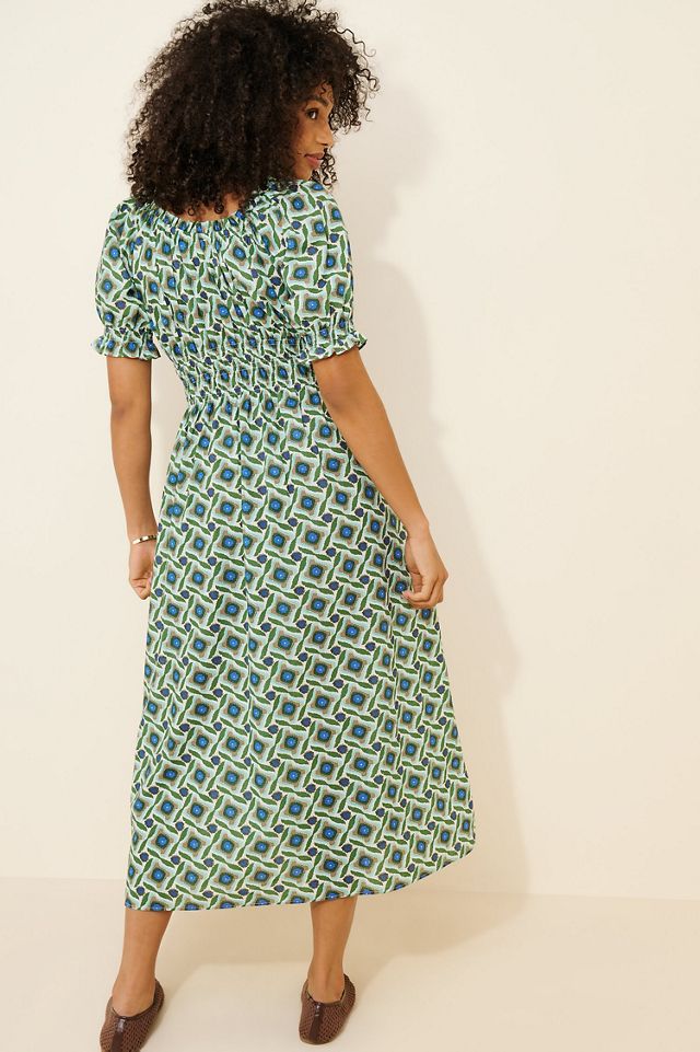 Exquise Short Sleeve Smocked Puff Sleeve Dress #1