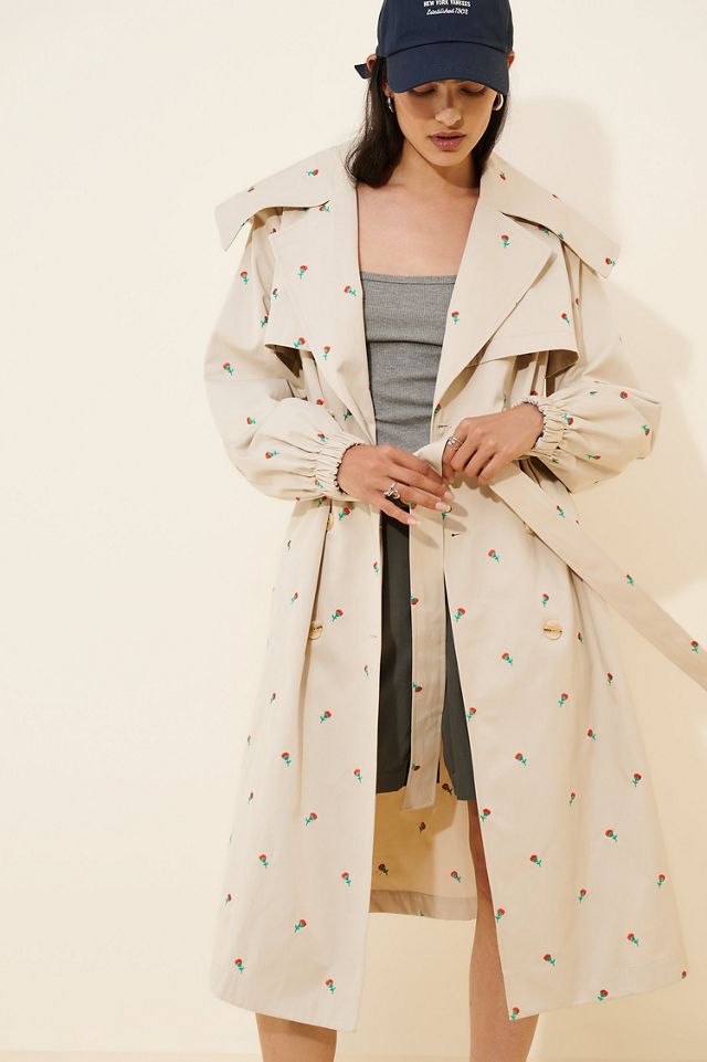 If By Sea Floral Embroidered Trench Coat #2