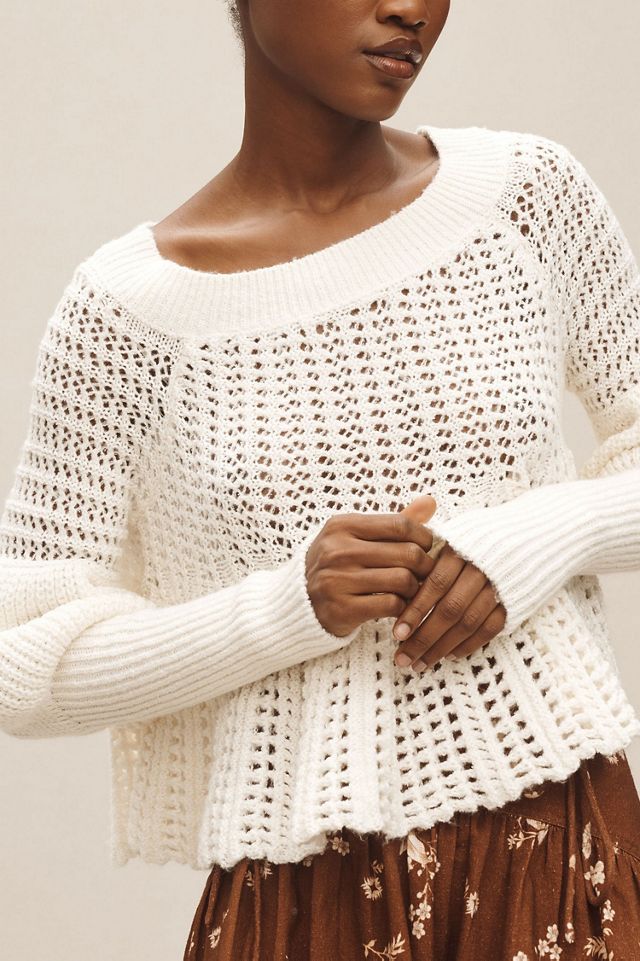 Puff-Sleeve Peplum Hem Sweater #2