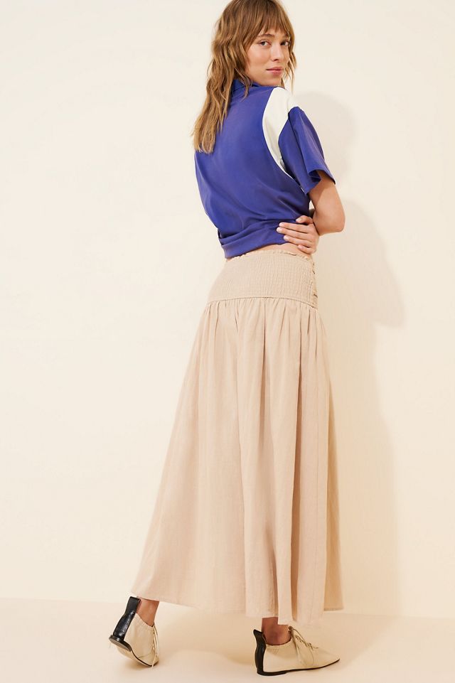Moon River Smocked Detail Midi Skirt #1