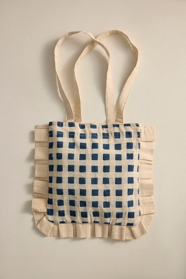 Gingham Ruffle Tote DIY Block Printing Set #1