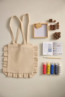 Terrain Gingham Ruffle Tote DIY Block Printing Set
