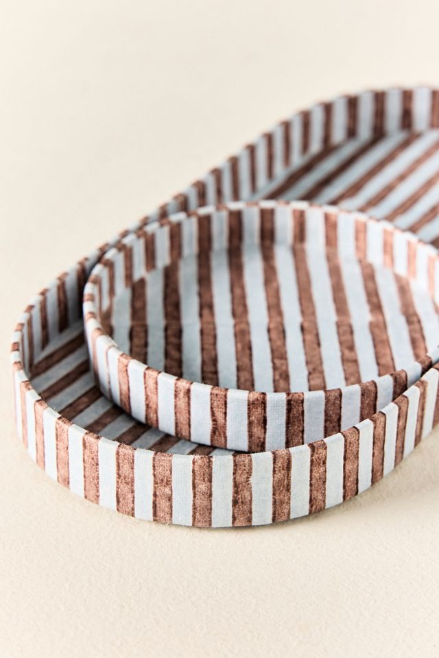 Striped Oval Trays, Set of 2 #2