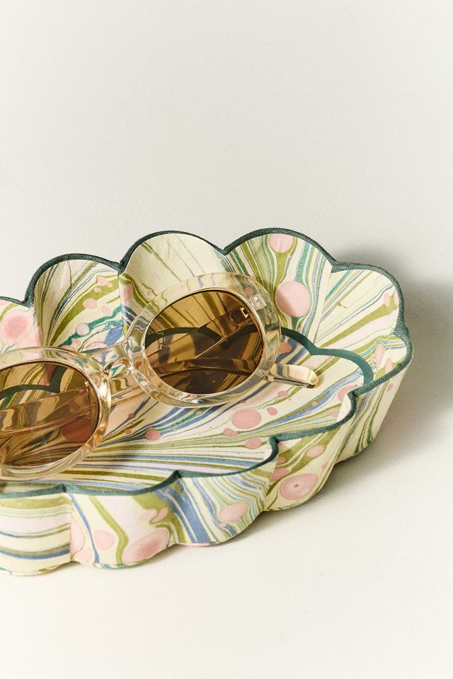 Craft Boat Hand Marbled Scalloped Trinket Dish | AnthroHome