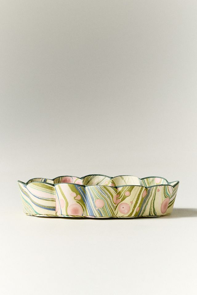 Craft Boat Hand Marbled Scalloped Trinket Dish | AnthroHome