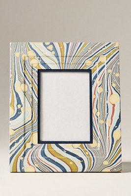 Craft Boat Hand Marbled Paper Frame | AnthroHome