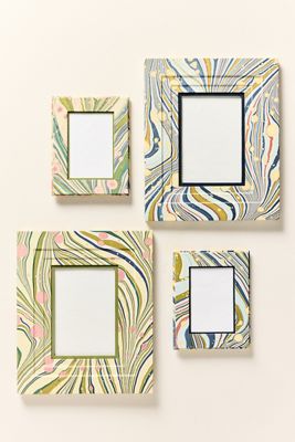 Craft Boat Hand Marbled Paper Frame