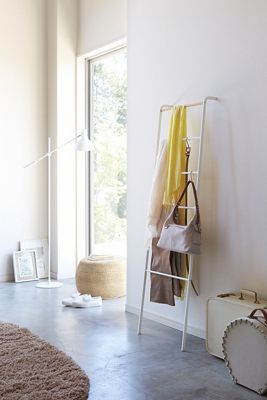Leaning Wood and Metal Storage Ladder