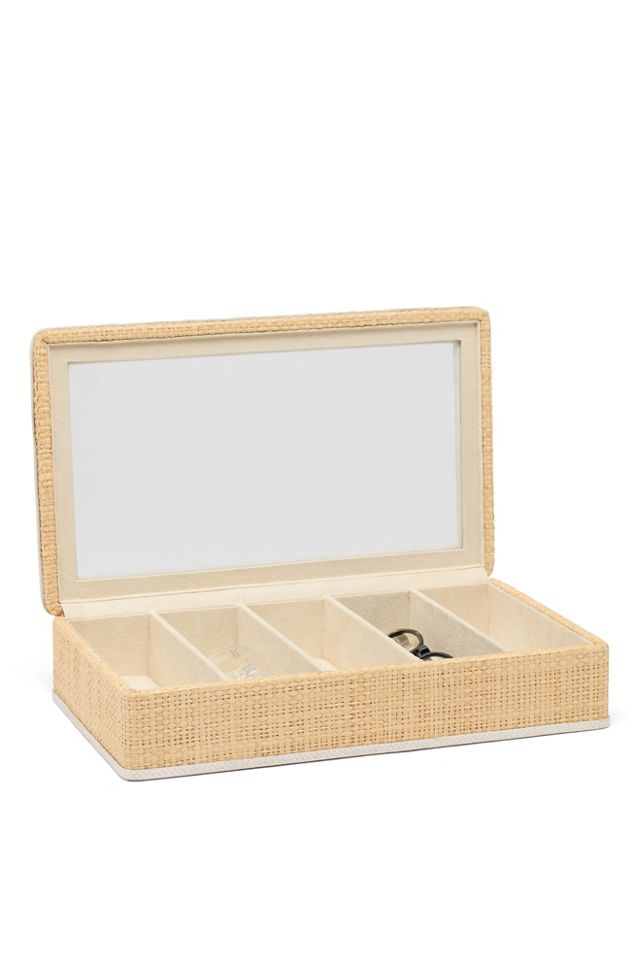 Hanford Raffia and Leather Eyewear Organizer Case #1
