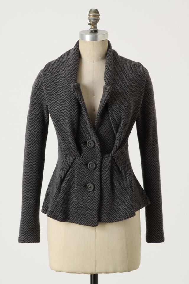 Herringbone Sweater Jacket Anthropologie