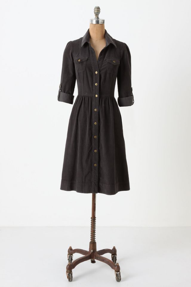 Refined Cord Shirtdress | Anthropologie