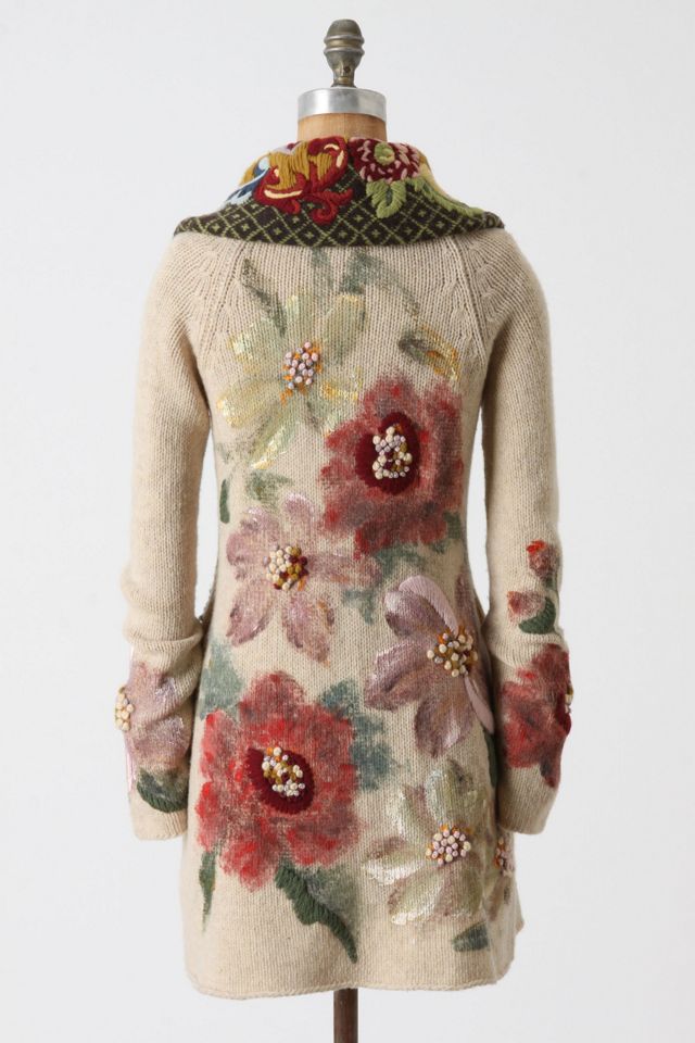 Handpainted Poppies Sweatercoat #1