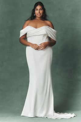 Plus Size Off-The-Shoulder Wedding Dresses | Anthropologie