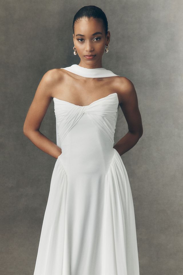 Jenny by Jenny Yoo Shiloh Strapless Chiffon Wedding Gown #2