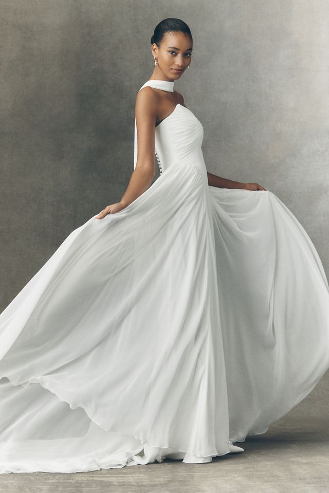 Jenny by Jenny Yoo Shiloh Strapless Chiffon Wedding Gown #3