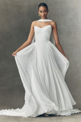 Jenny by Jenny Yoo Shiloh Strapless Chiffon Wedding Gown