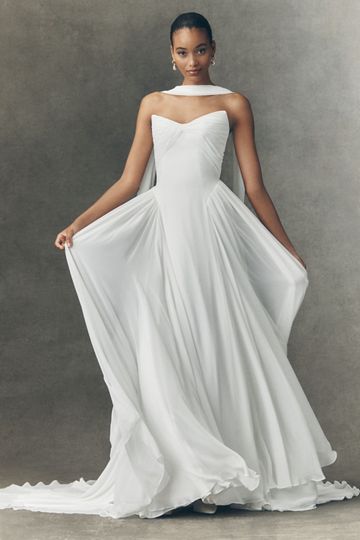 Jenny by Jenny Yoo Shiloh Strapless Chiffon Wedding Gown