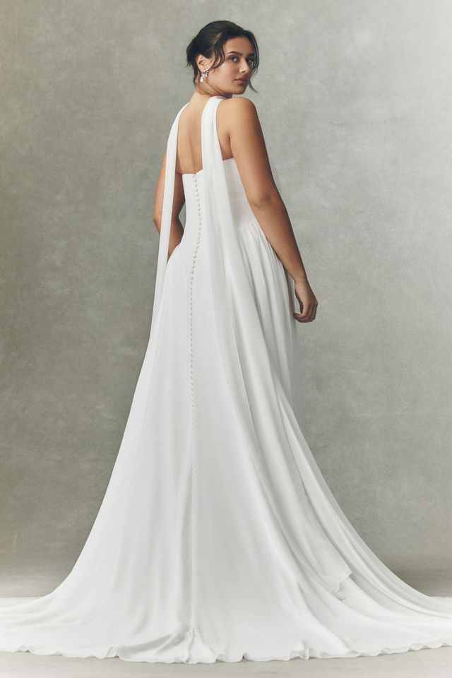 Jenny by Jenny Yoo Shiloh Strapless Chiffon Wedding Gown #6