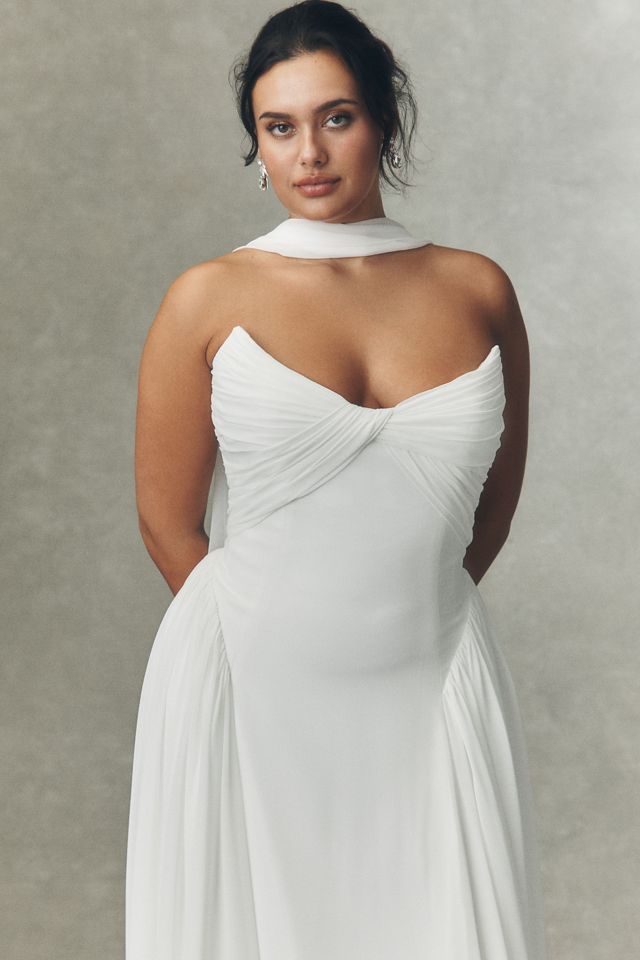 Jenny by Jenny Yoo Shiloh Strapless Chiffon Wedding Gown #7