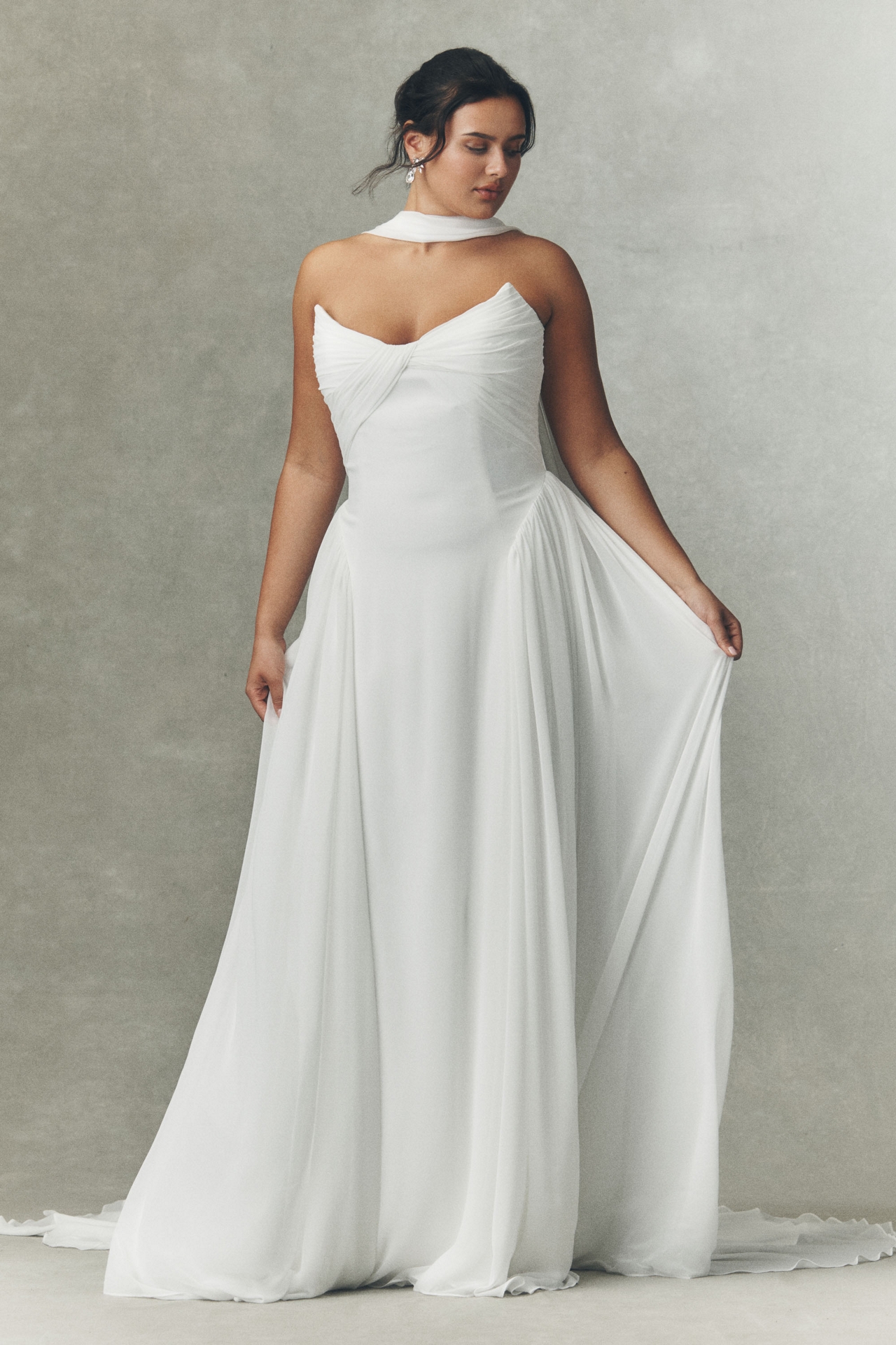 Jenny by Yoo Shiloh Strapless Chiffon Wedding Gown