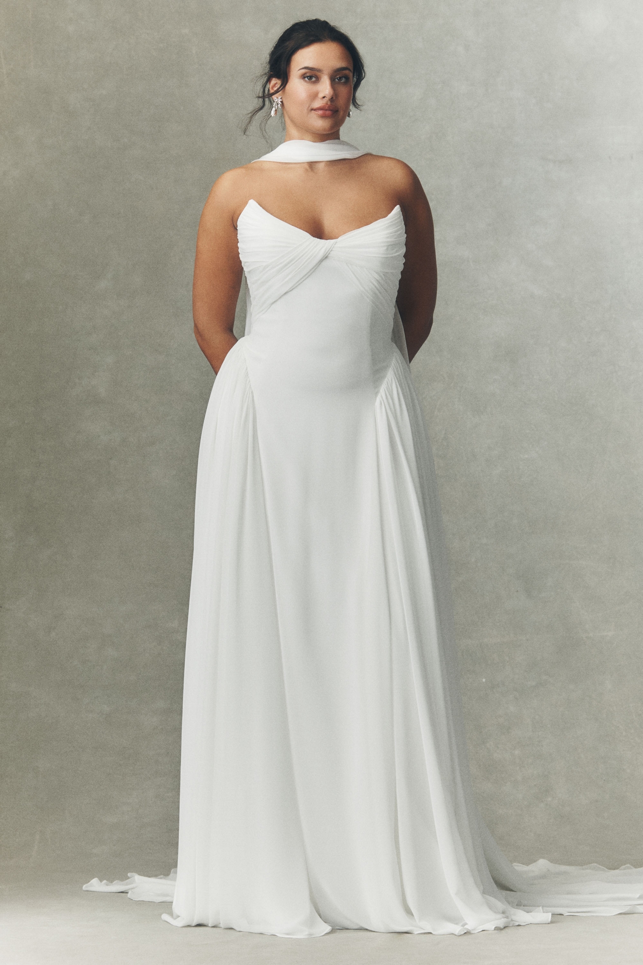 Jenny by Yoo Shiloh Strapless Chiffon Wedding Gown