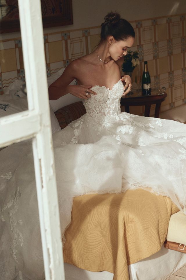 Pronovias x Anthropologie Weddings Tarya Strapless Wedding Gown #9