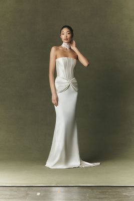 Divine Atelier Lena Silk Strapless Gown